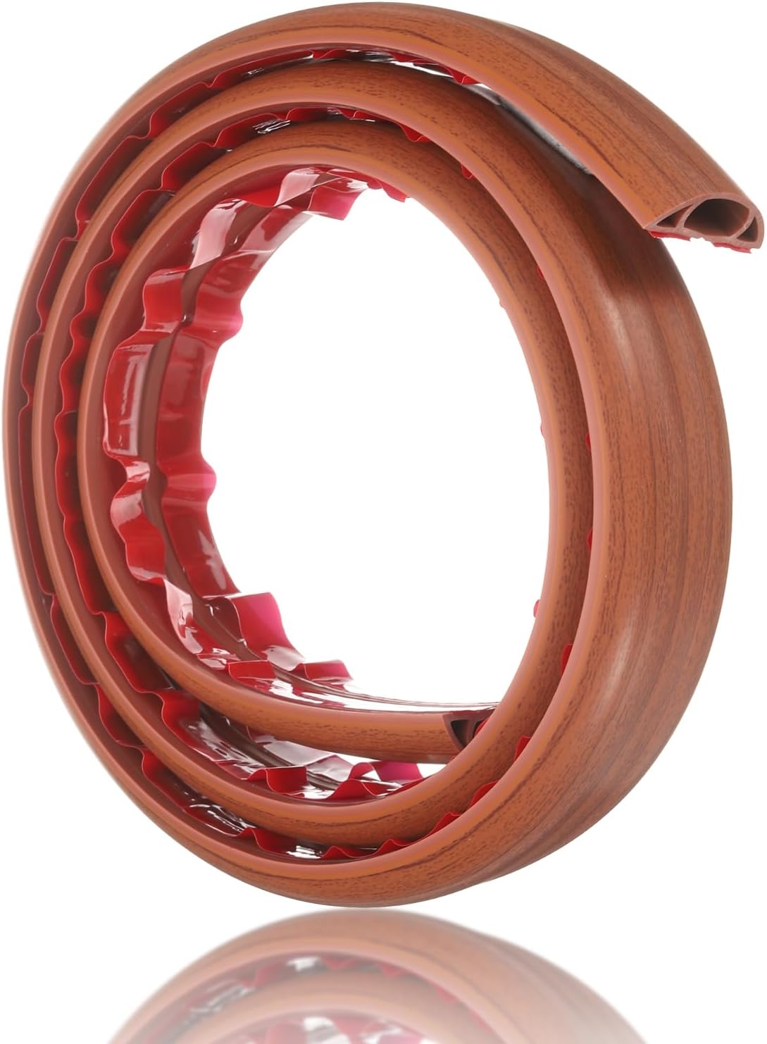 HARFINGTON 4ft Cord Cover Floor W0.6 x H0.33 Inner Channel PVC Hide Extension Cable Floor Wire Hider Wire Covers Protector for Prevent Cable Trips Cables Management, Wood Brown