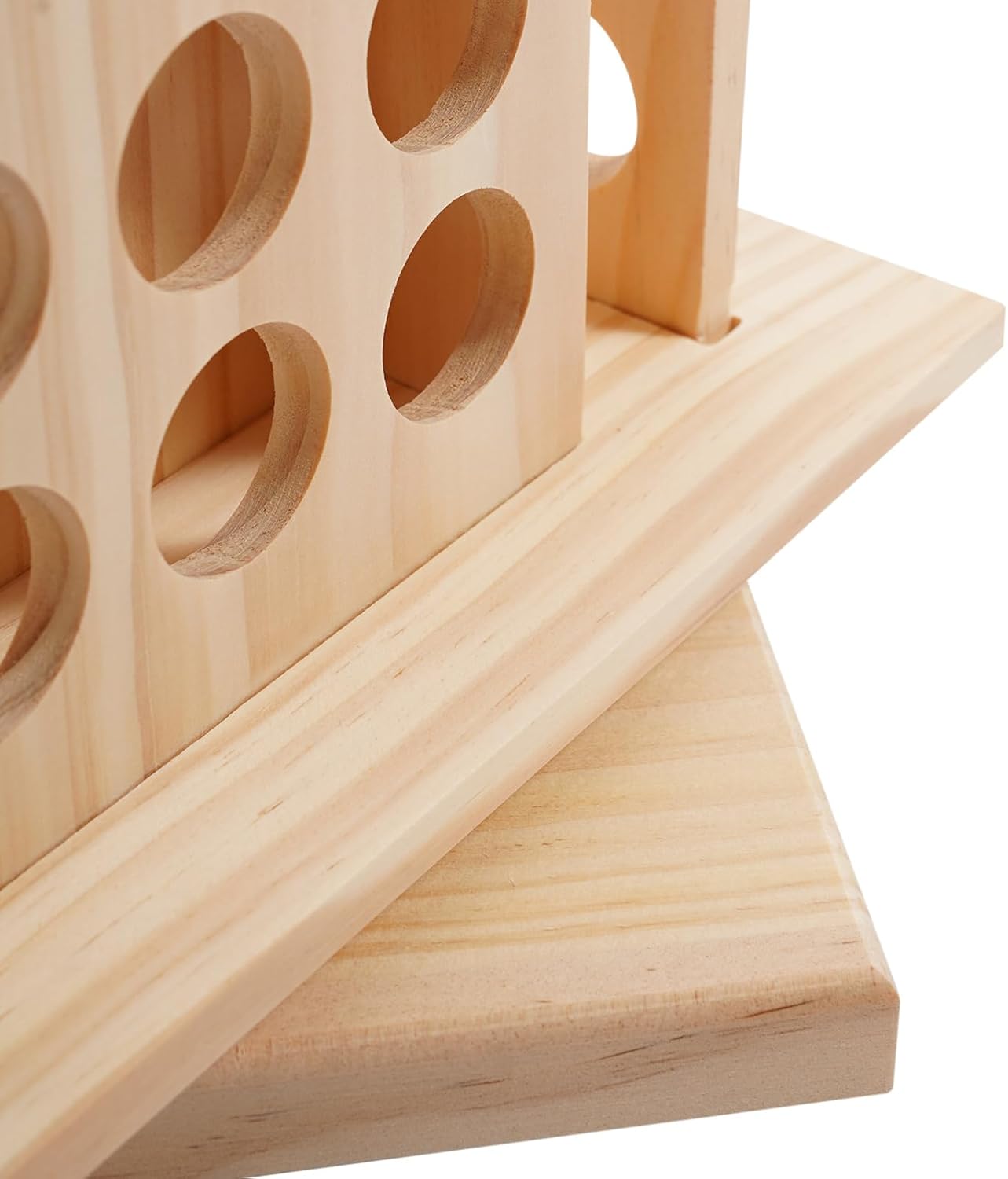 Wooden Essential Oil Bottle Display Rack Rotating Essential Oil Storage Organizer with 125 Holes, Holder Bottles Roller Shelf for Essential Oils, Nail Polish, Fragrance Oils, Cosmetics
