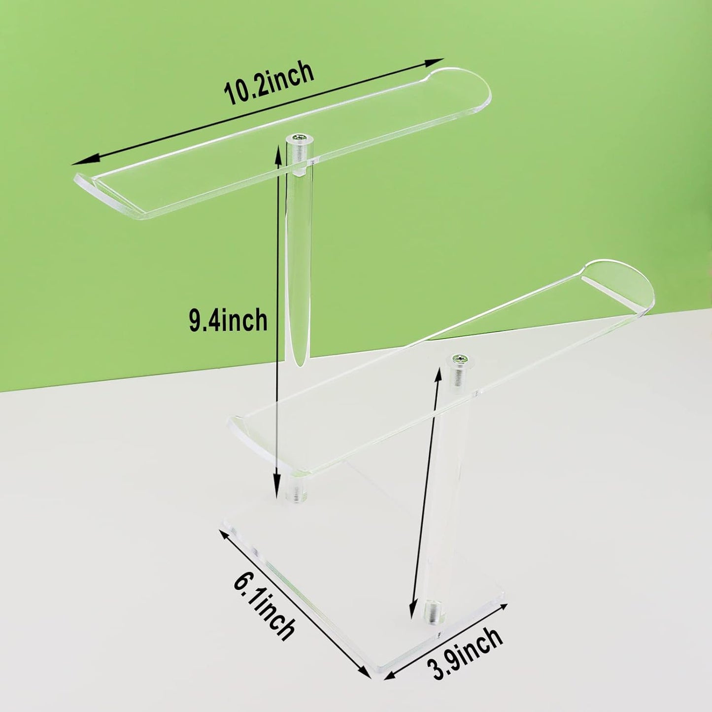 Bigfety Acrylic Headband Holder, Hair Accessories Organizer Clear Stand for Girls (2-Tier & 2-Panel)