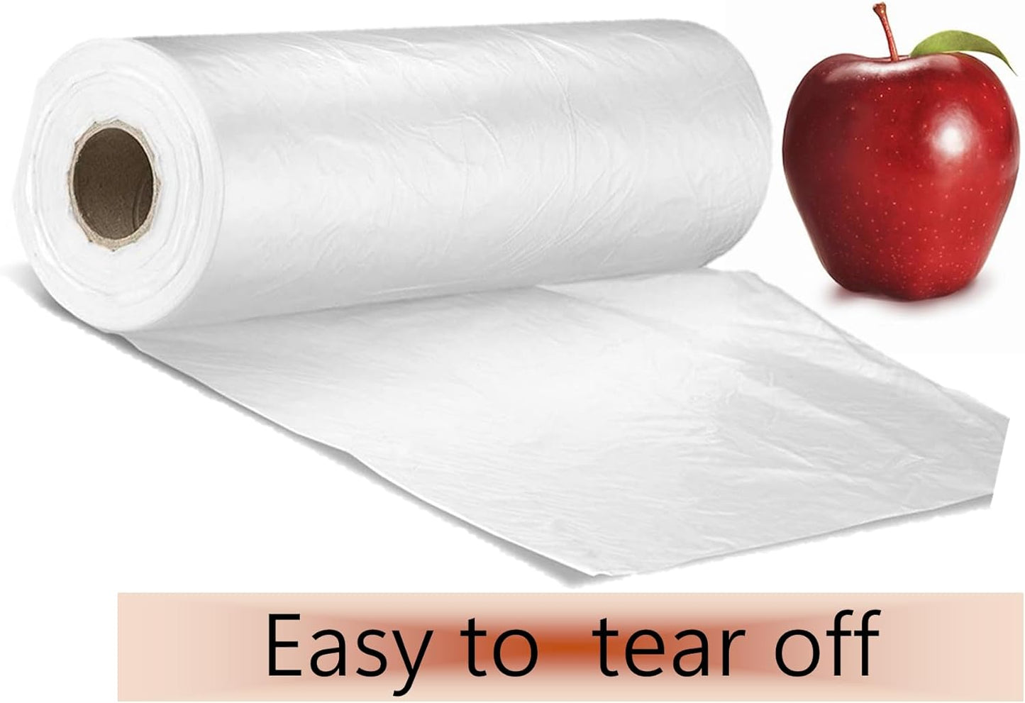 Plastic Produce Bags for Food Storage - 12"x20" Clear Grocery Bag for Fruits, Vegetables, Bread - Easy Peel-Off Design, Continuous Roll, 1.75" Core, Pack of 720 Bags [2 rolls]