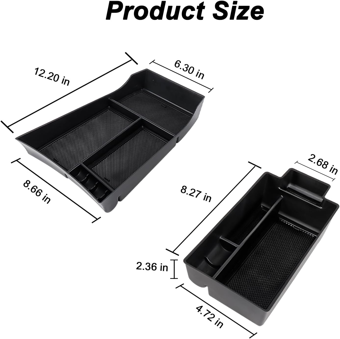 Center Console Organizer Compatible with Nissan Rogue 2021-2025 2026 Armrest Storage Box Insert Tray Interior Secondary Accessories(2PCS Center Console Tray)