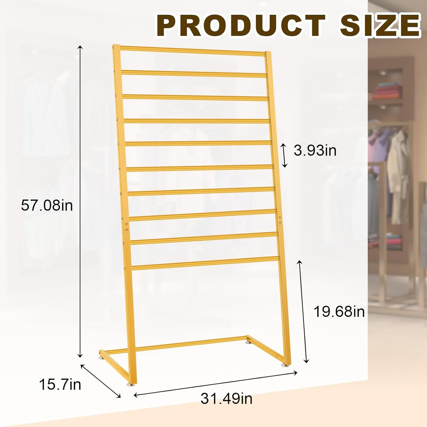 Hijab Organizer, 10 Tier Metal Scarf Holder Organizer, Freestanding Scarf Shawl Display Stand Belt Holder for Boutique Display, Retail Store, Bedroom, Clothing Store