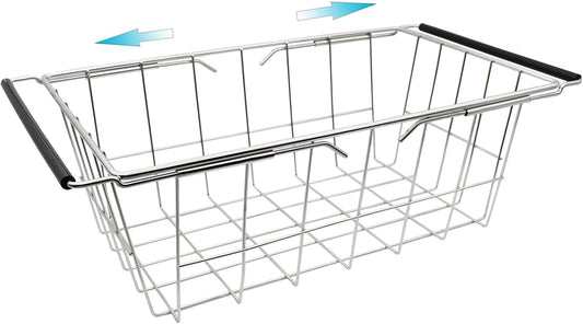 Orgneas Expandable Chest Freezer Basket, Stainless Steel Hanging Deep Freezer Organizer Bins Adjustable Handles (16.5" ~ 20") Wire Basket Storage Rack, Fits 5 Cu.FT and 7 Cu.Ft Chest Freezer