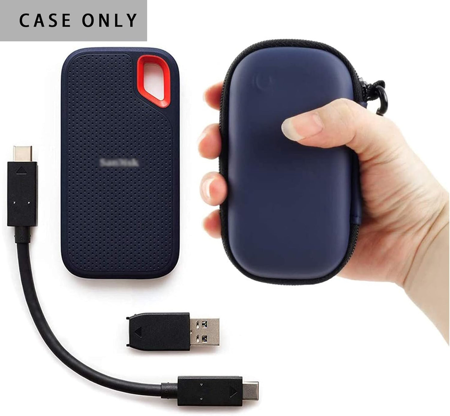 Case Compatible with SanDisk 1TB 2TB 500GB / for SanDisk PRO Extreme Portable SSD, External Solid State Hard Drive Storage Holder for SDSSDE61/ SDSSDE60/ SDSSDE81 (Box Only) Blue