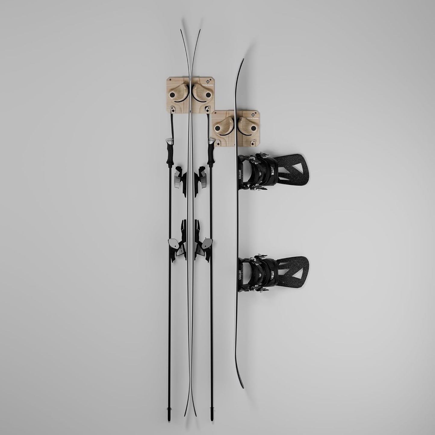 Gravity Grabber - Ultimate Ski & Snowboard Wall Rack | Secure, Non-Slip Storage | Fits Any Ski/Board | Garage Organization | Ski Storage Rack | Snowboard Storage Rack | Winter Gear Organizer | 2 Pck