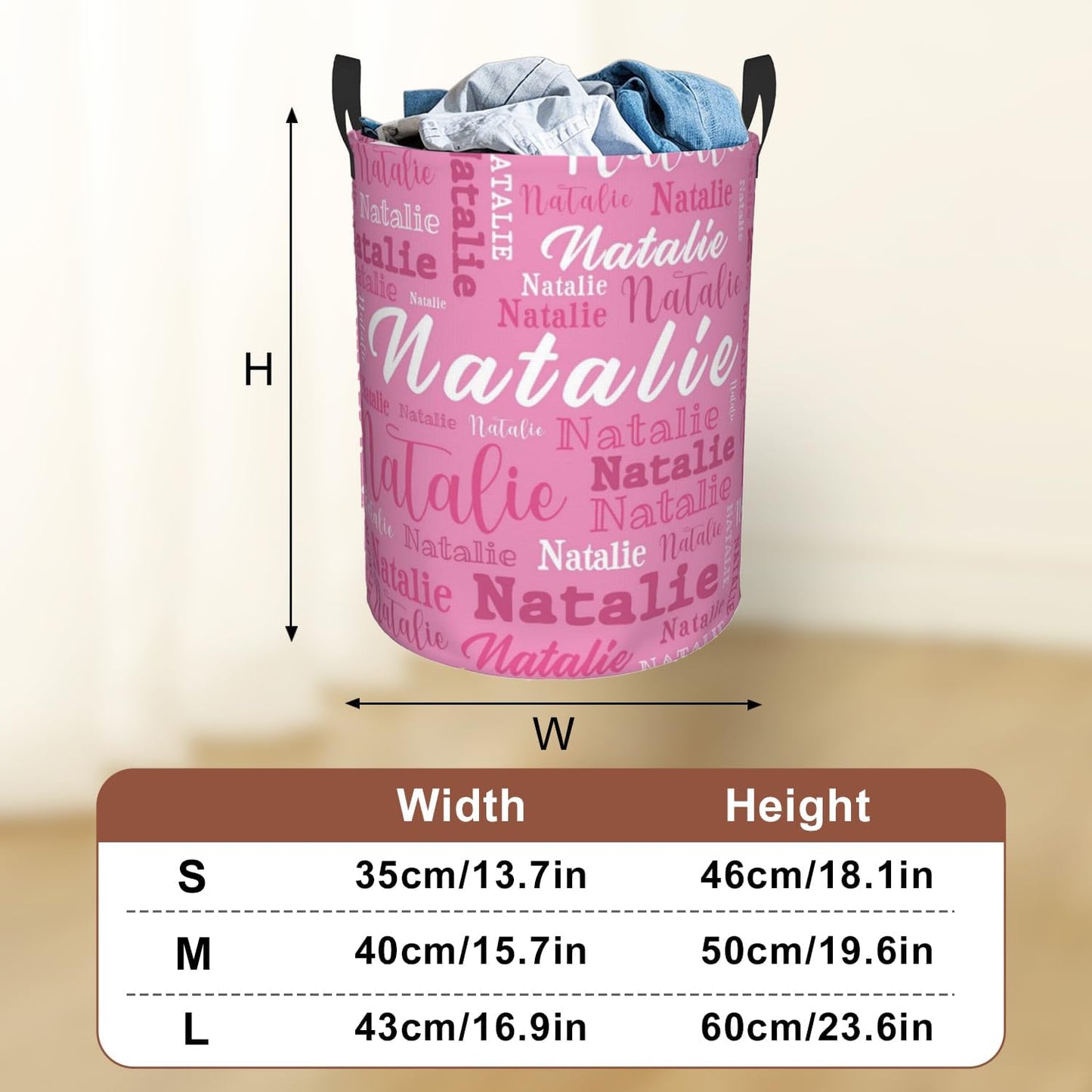 Custom Name Laundry Hamper, Personalized Laundry Baskets with Name for Boys Girls Women Men, Customized Collapsible Dirty Clothes Hamper Easy Storage Gifts for Bedroom Bathroom Living Room