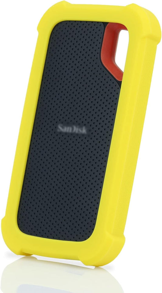 LEFXMOPHY Cover Case Replacement for SanDisk Extreme Portable 500GB 1TB 2TB 4TB New Generation External SSD - Up to 1050MB/s, SDSSDE61 Soft Silicone Portective Skin Sleeve, Yellow
