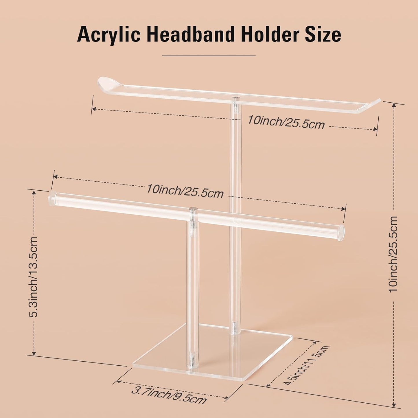 Headband Holder Scrunchie Holders Acrylic, Clear Hair Ties Stand Organizer, Headband Display Stand, Scrunchie Storage Organizers, Hair Accessories Organizer for Women and Girls