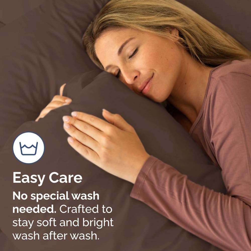 Queen Pillow Cases - 4 Pack - Super Soft Pillowcase Covers - Envelope Enclosure - Hotel Quality Pillow Protectors - Wrinkle Free, Fade, Shrink & Stain Resistant - Machine Washable - 20" x 30" (Brown)
