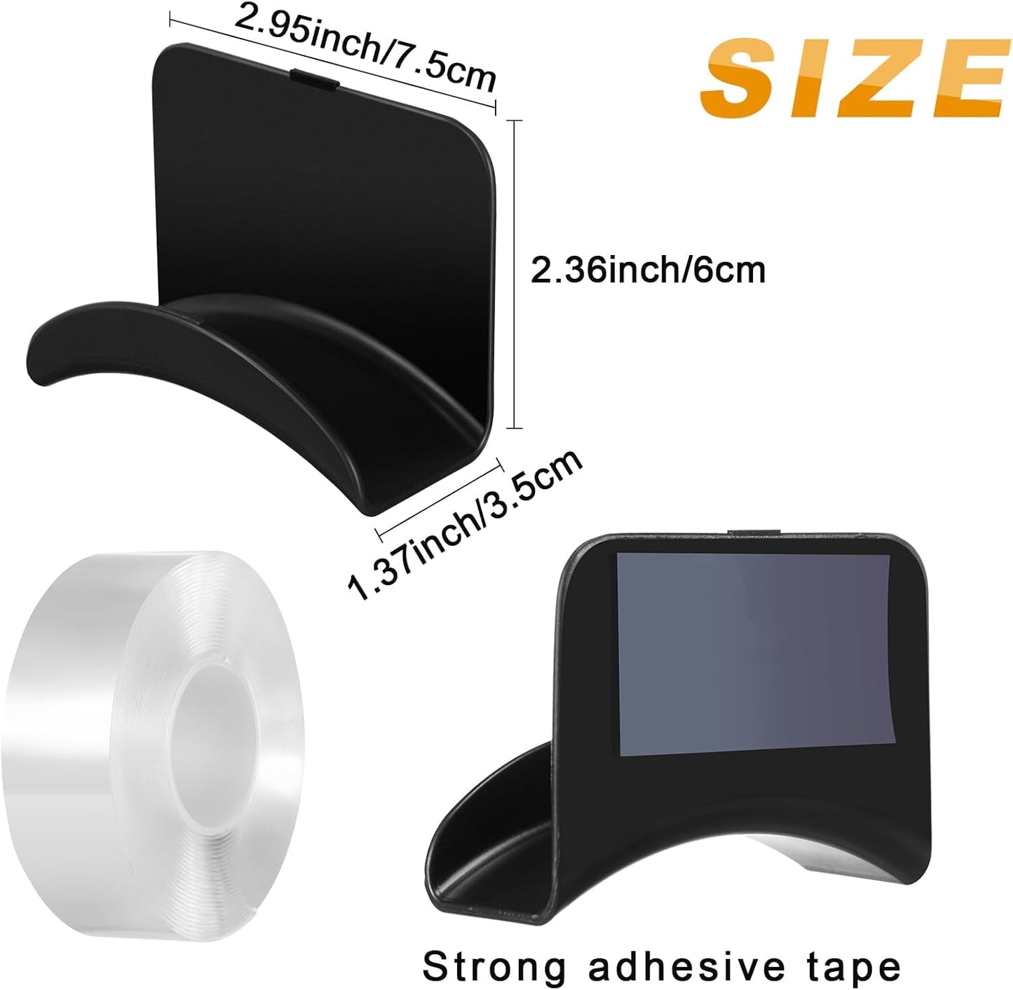 Headphone Wall Hangers Adhesive Gaming Headset Holder Hooks for Wall Mount Strong Universal Stand Hooks for Most Headphone Controller, Hat, Baseball Caps, Door, Closet(Black,12 Pcs)