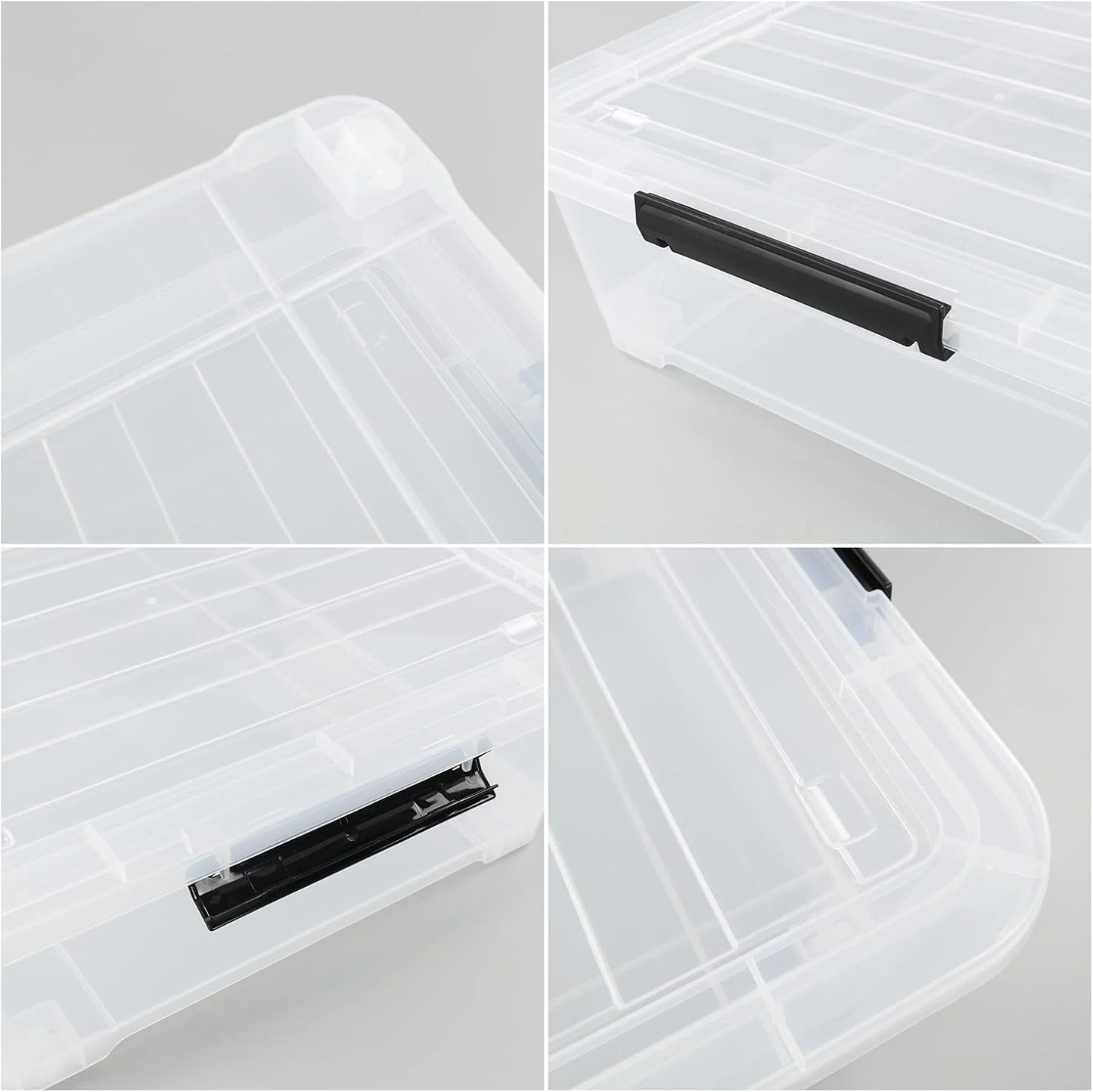 Morcte 40 Quart Plastic Underbed Storage Boxes, Clear Under Bed Plastic Storage Bin with Wheel, 3 Pack