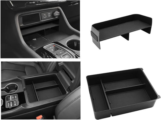 LUWU 2026 Honda Passport Accessories Compatible with 2023 2024 2025 Pilot & 2026 Passport Center Console Organizer, Armrest Storage Box Tray Organizer Insert Tray 2025 Pilot Accessories Black 2PCS