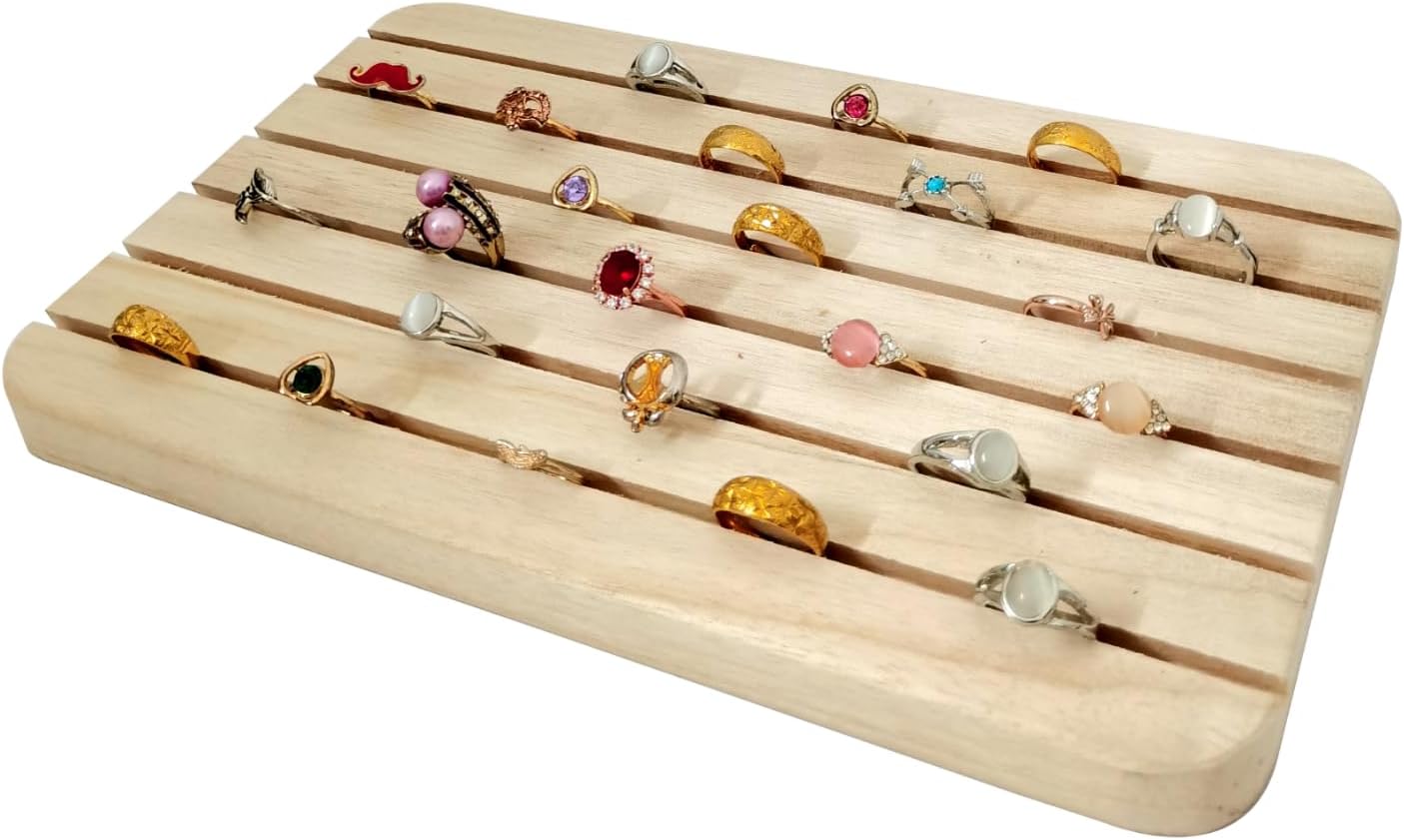 Natural Wood Business Card Holder Wooden Earring Display Stands Jewelry Retail Display for Selling Earring Showing Ring organizer