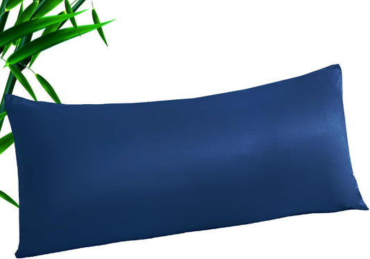 Body Cooling Pillow Cases Cover, Bamboo Rayon Pillowcases with Zipper Closure, Cool & Breathable Pillow Case for Hot Sleepers and Night Sweats, 20x54 inches, Deep Blue