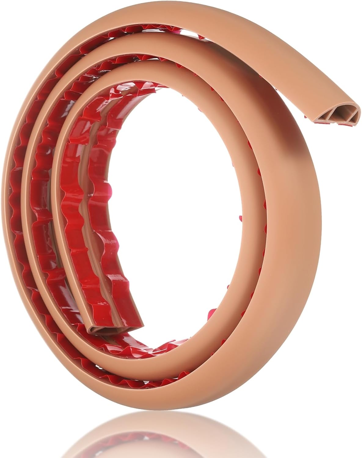 HARFINGTON 4ft Cord Cover Floor W0.6 x H0.33 Inner Channel PVC Hide Extension Cable Floor Wire Hider Wire Covers Protector for Prevent Cable Trips Cables Management, Brown