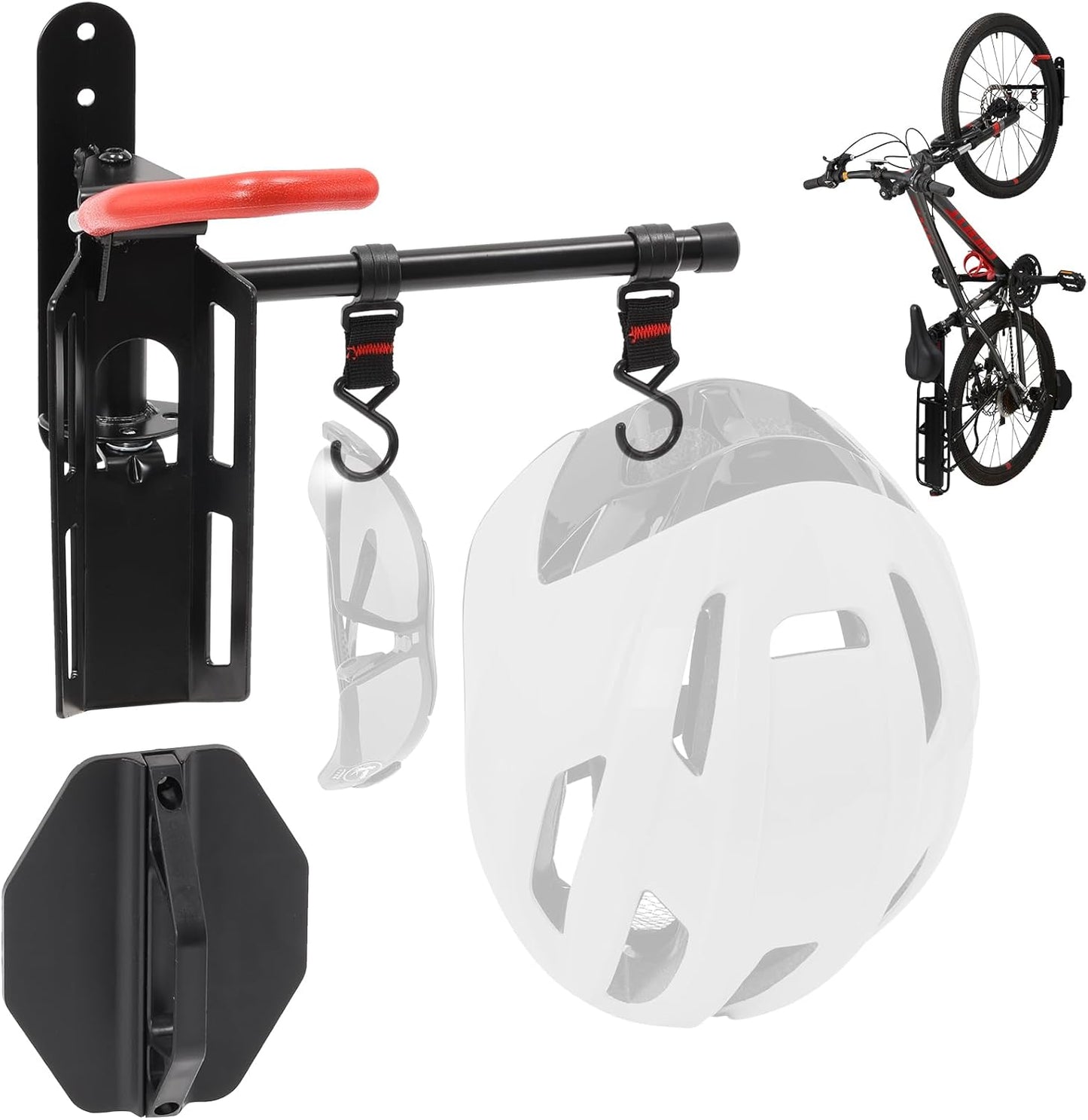 Swivel Bike Wall Mount, Bike Hangers for Garage, Space-Saving Vertical Bike Rack, Sturdy Bike Storage Rack Holds Up to 66lbs with No-scratch Protection, Easy to Install, 1 Pack
