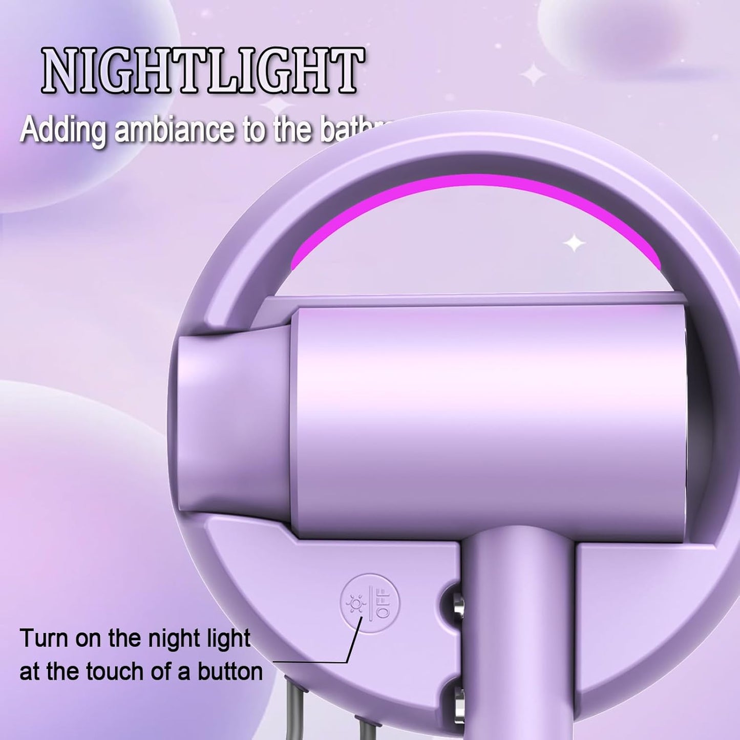 110V Hotel Wall Mounted Hair Dryer for Bathroom（with Night Light） Professional Styling HairDryer for Salon【Blue Light Negative Ions】 Fast Drying Restroom Blow Dryer，Matte Texture - Emerald Green