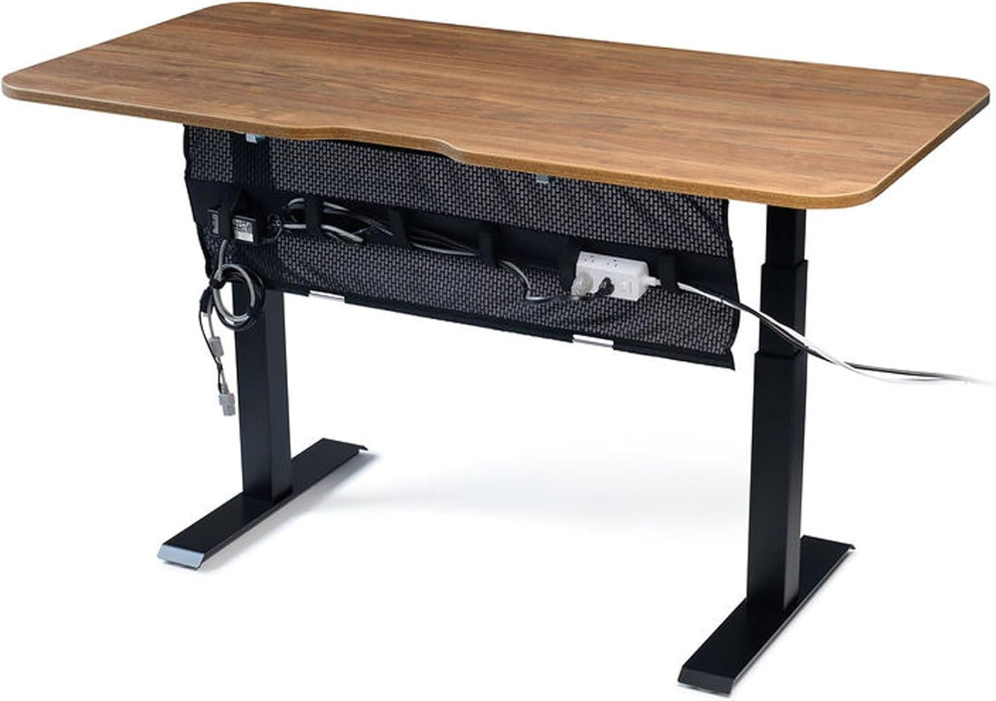 PERFECT POSTURE Mesh Cable Organizer – Under Desk Cable Management with Adjustable Straps, Flexible Mesh, Easy-Access Design, & Standing Desk Compatible – 37.4” (Black)