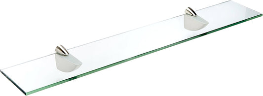Spancraft Glass O-4.75x30-Brushed Steel Oriole Glass Shelf, Brushed Steel, 4.75" x 30"