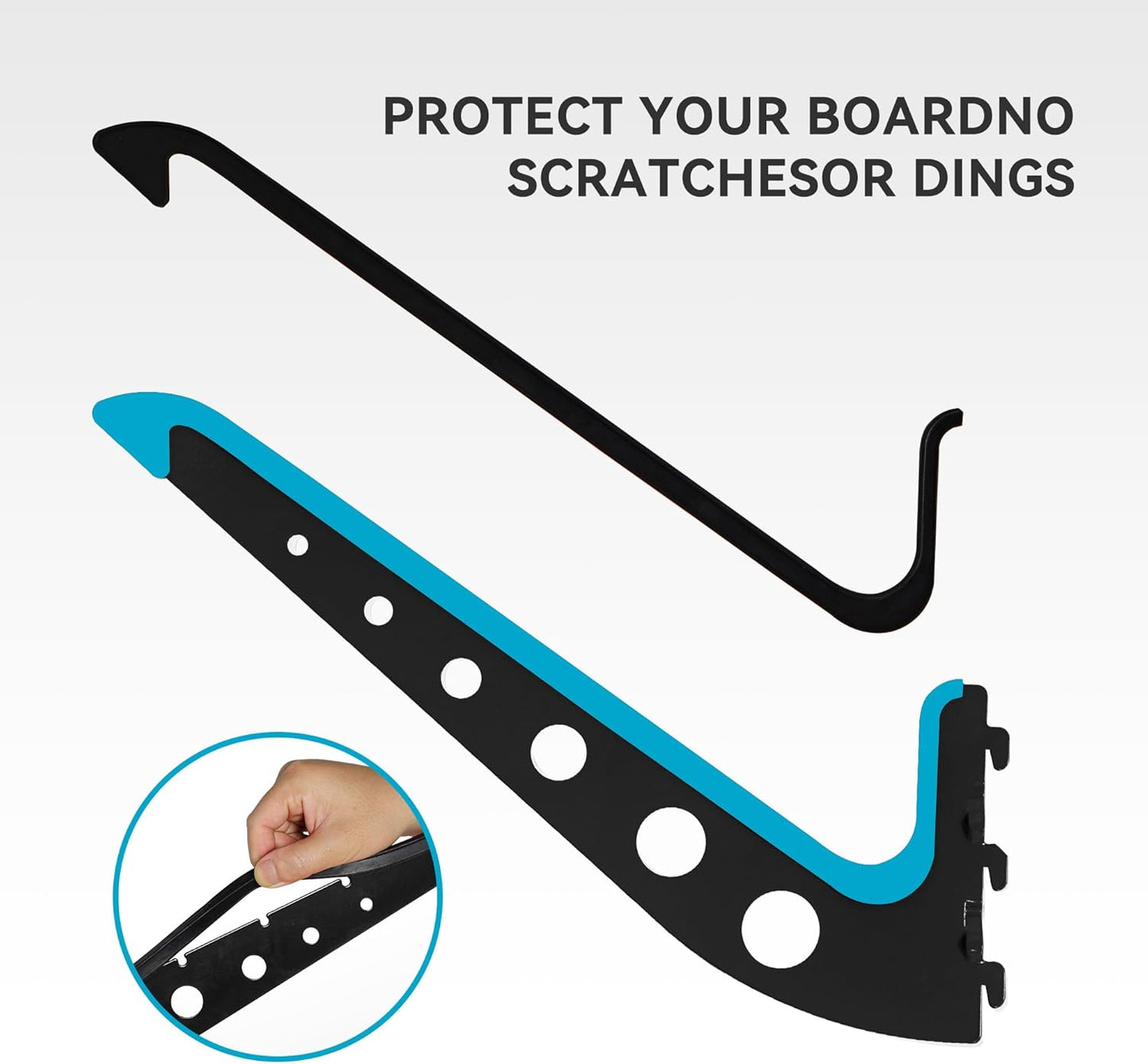 3 Board Surf Rack Wall Mount for Surfboard, Wakeboard, Snowboard Storage Adjustable Wall Hangers Boards Display