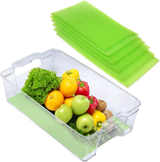 Dualplex® Fruit & Veggie Life Extender Liner for Fridge Refrigerator Drawers, 6 x 16.5 Inches (6 Pack) – Extends The Life of Your Produce & Prevents Spoilage