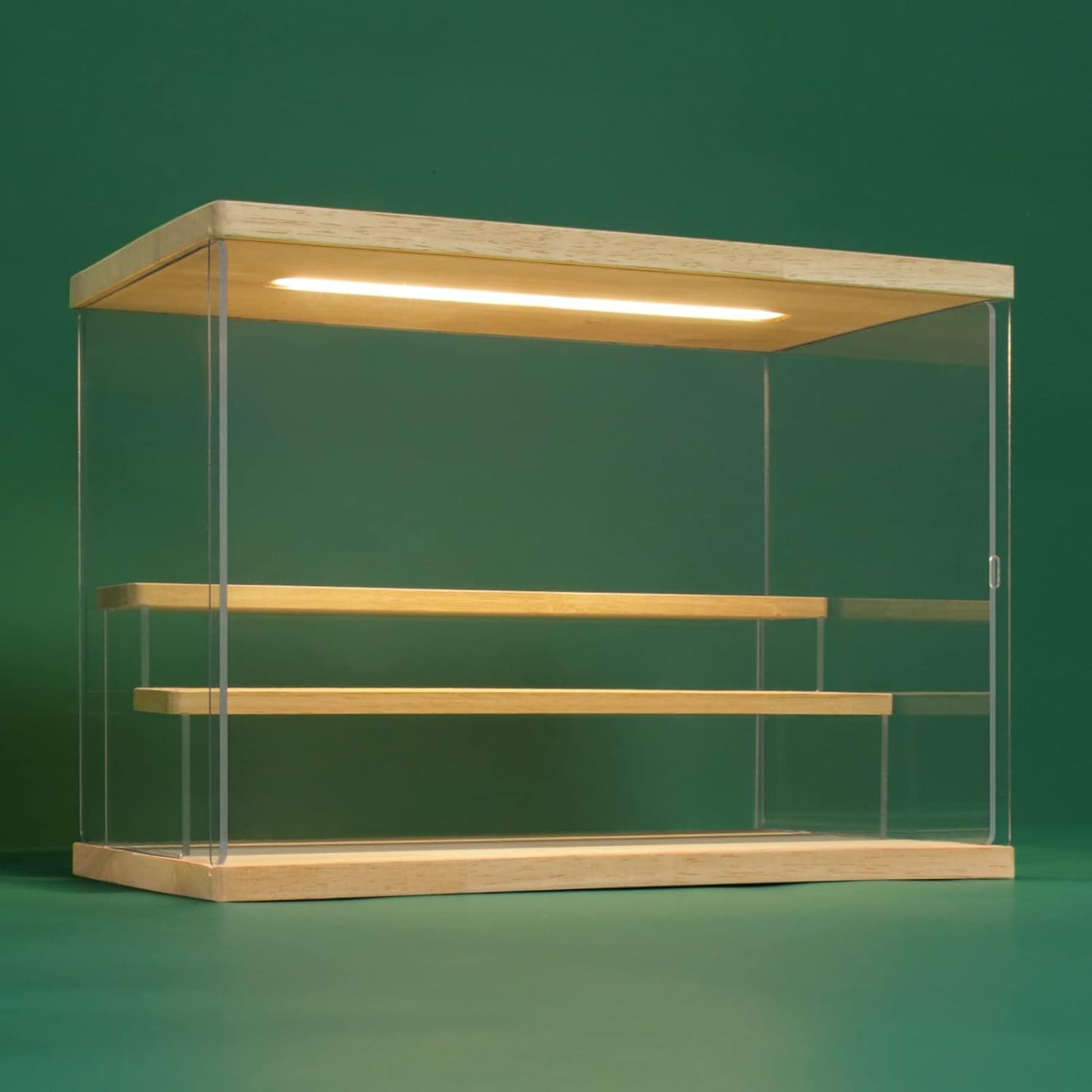NONEMEY Clear Acrylic Display Case Stand with Led Light 2/3/4/5/6 Tier Storage Box Showcase Dustproof Organizer Box for Collectibles (3Tier 12.4*7*9inch)
