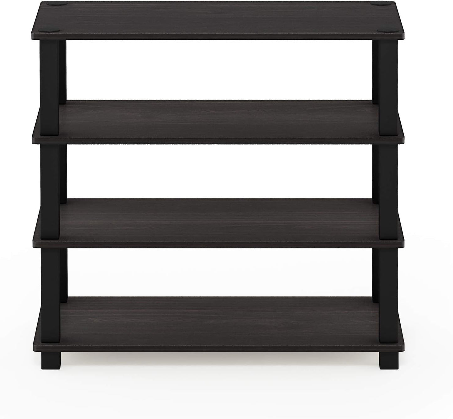 Furinno Turn-S-Tube 4-Tier Shoe Rack, Espresso/Black