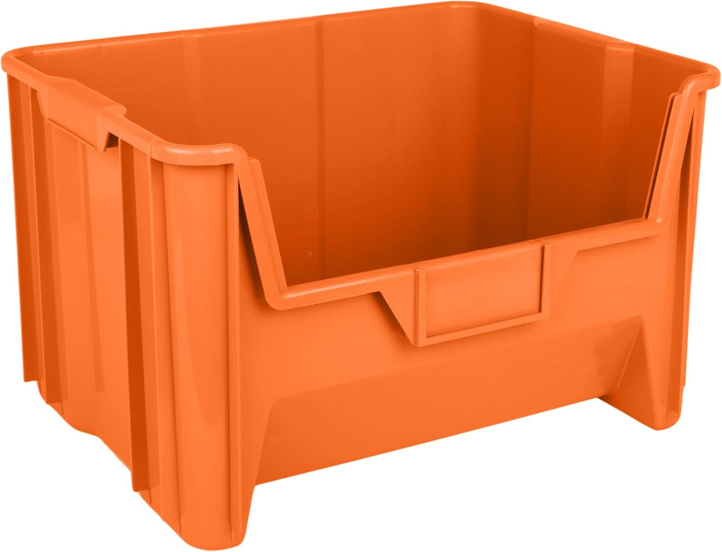 Hudson Exchange 20" x 15" x 12.5" (3 Pack) Plastic Giant Stackable Hopper Bin Container, Orange