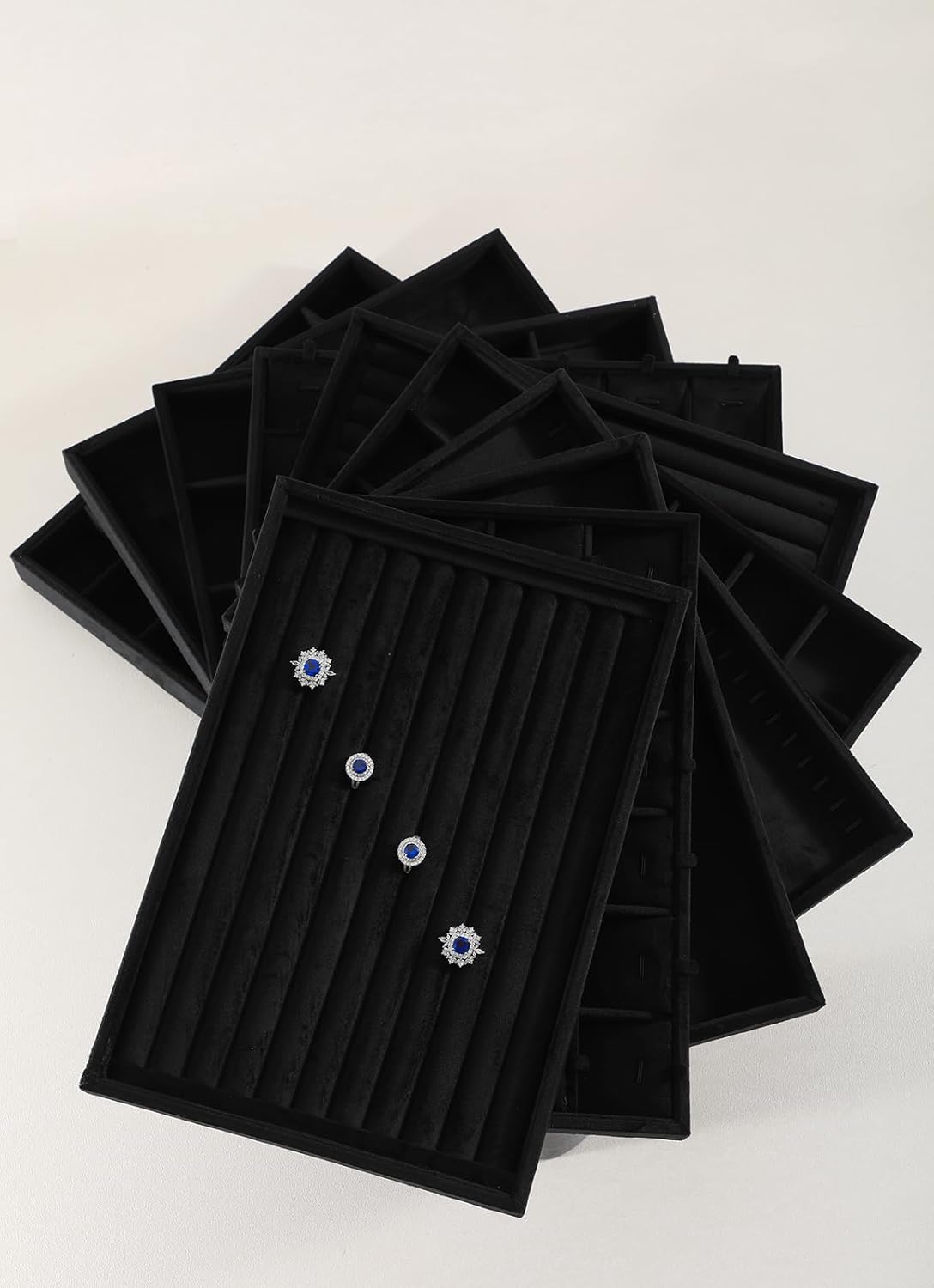 Necklace Holder Organizer, Velvet Jewelry Trays,Premium Necklace Case,Luxury Jewelry Displays,Black Bracelet Organizer