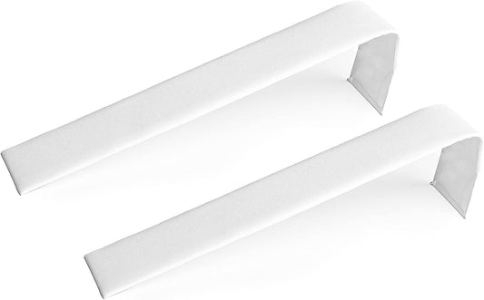 Novel Box 2 Pack Bracelet/Watch Ramp White Leatherette 2x8.25x2 Inches - Slim and Sleek Ramps for Jewelry Display - Bracelet Holder Organizer Stand for Wedding, Selling & Personal Use