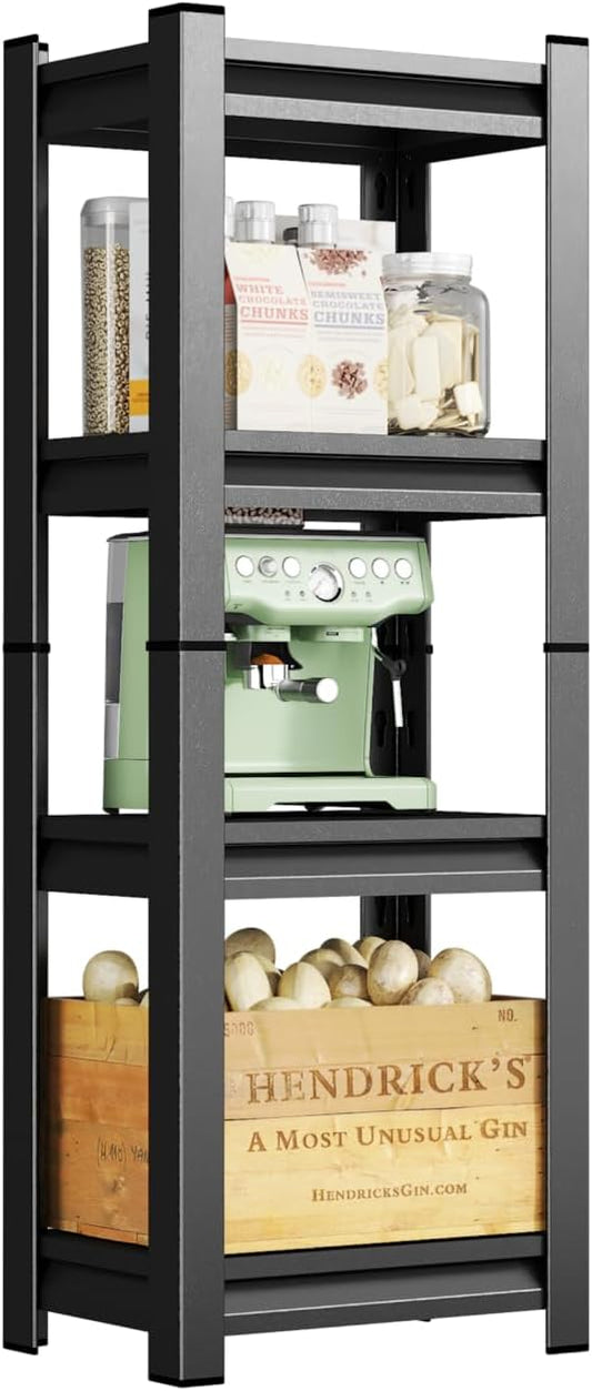 4-Tier Metal Storage Shelves,Adjustable Heavy Duty Shelving Units,Kitchen Shelves Organizer,2200 LBS,Standing Shelf for Pantry Garage Laundry Room (44" H*15.8" W*11.8" D)