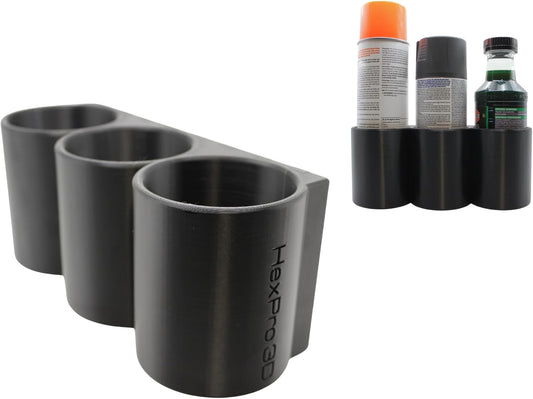 Triple Magnetic Spray Can Holder, 3-Can or Bottle Capacity, Heavy-Duty Magnetic Mount for Work Trucks, Job Sites, Garages, Made in USA