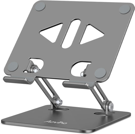 Adjustable Tablet Stand Holder for Desk, Desktop Tablet Holder, Foldable Aluminum Tablet Mount for iPad pro 12.9, iPad Air Mini, Samsung Galaxy Tabs Z Fold Kindle Fire,4-12 inch, Grey
