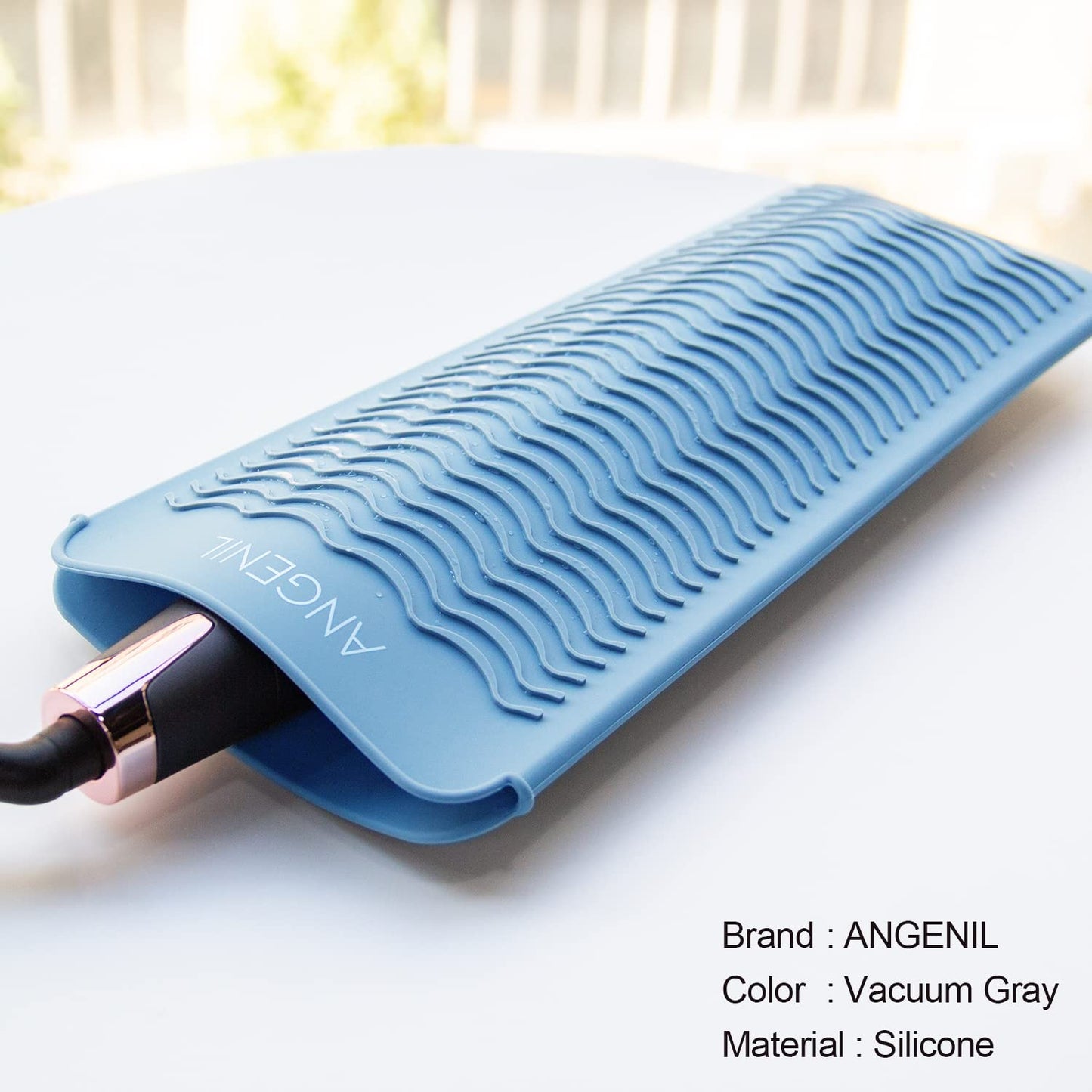 ANGENIL Heat Resistant Silicone Mat Pad Pouch For Travel Curling Iron Wand, Tourmaline Titanium Ceramic Portable Flat Iron, Hair Straightener, Automatic Wireless Curlers, Crimper Hair Iron, Hair Tools