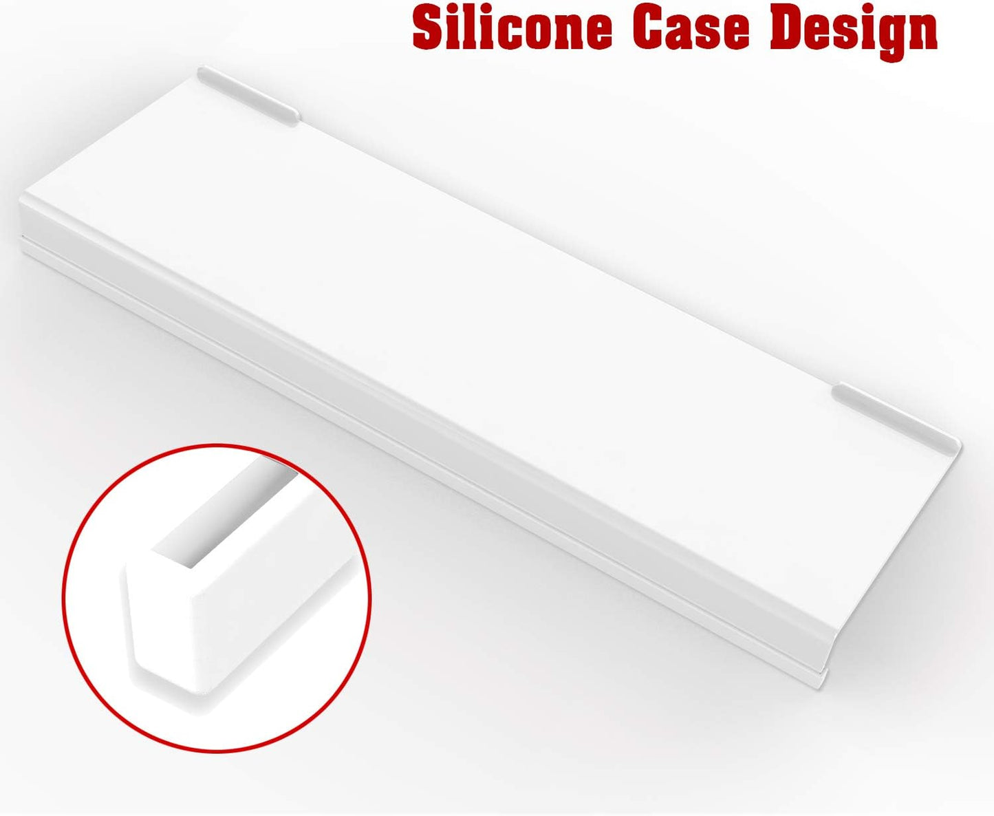 Acrylic Tilted Computer Keyboard Stand for Ergonomic Typing, Keyboard Tray Holder with Silicone Non-Slip Case, White