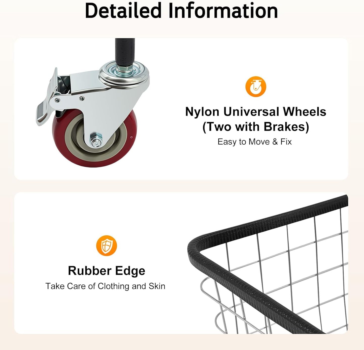 2.5 Bushel Wire Laundry Cart Commercial Laundry Basket Cart Rolling Laundry Basket with Wheels Heavy Duty Large Steel Baskets for Clothes Storage Organization