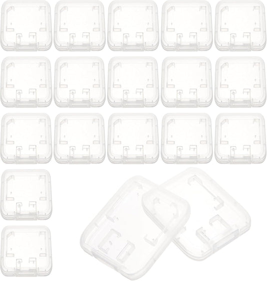 24pcs Portable Memory Card Cases Small Organizer for Secure Digital and Cards Transparent Storage Box with Lid Lightweight Protective Holder to Prevent Loss and Damage for Cameras