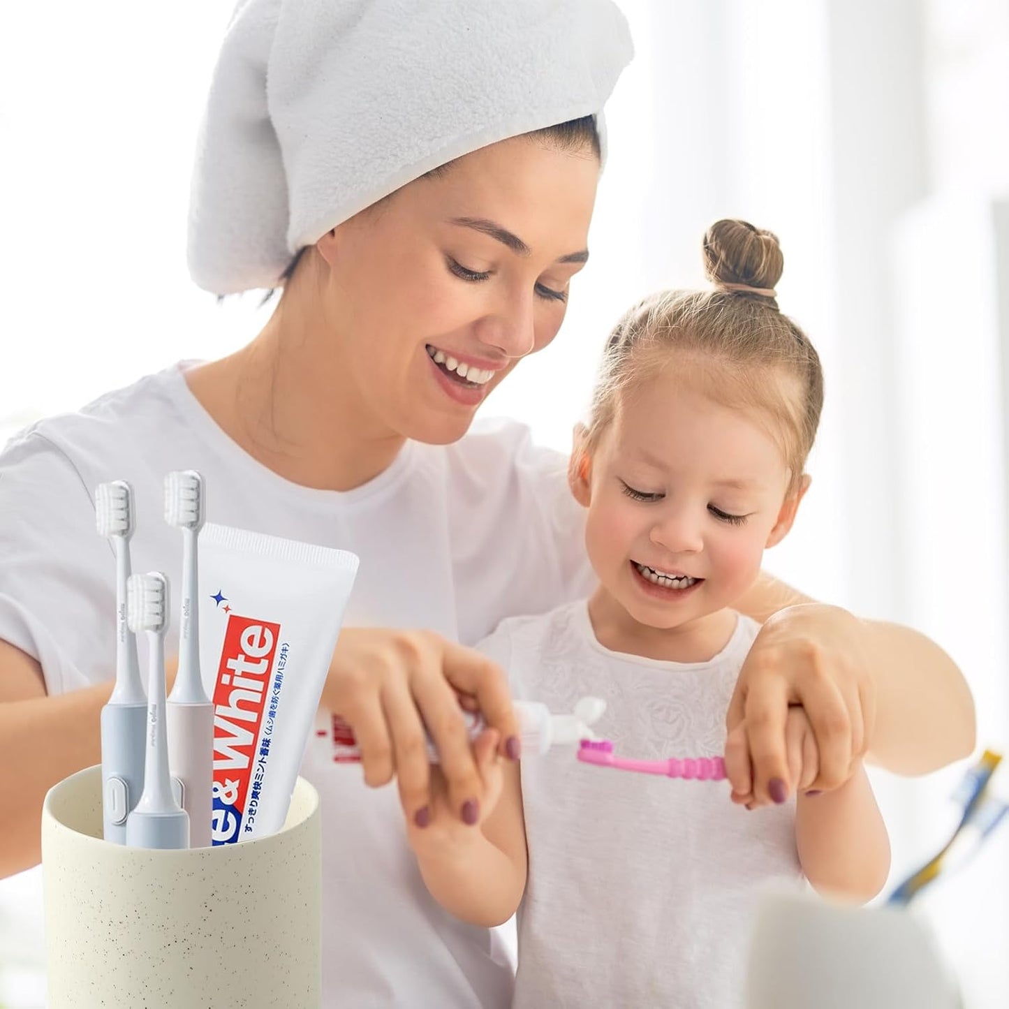 Toothbrush Holder for Bathrooms - 1 Cup Ceramic Toothbrush Toothpaste Holder, Beige Bathroom Tumbler Cup Reusable Toothbrush Mouthwash Cup, Bathroom Counter Organizer