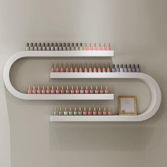 Wall Mounted Nail Polish Bottle Display Rack, U-Shaped Essential Oil Perfume Storage Shelf, Hanging Salon Beauty Nail Shop Organizer Perfume Holder