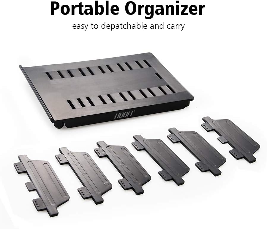 Adjustable Universal Multi Device Organizer Dock Stand Holder, Tablet Cell Phone Desktop Stand for iPhone Samsung Galaxy Google Nexus Kindle (Black)- No Charging Port