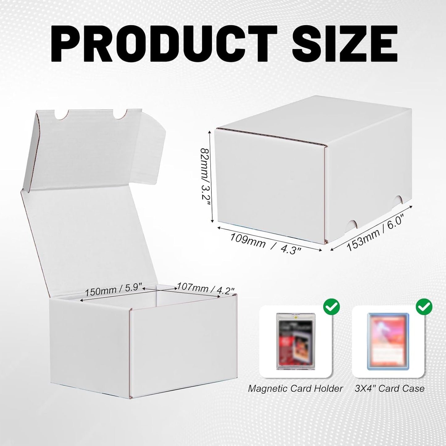 NUMINA Small Trading Card Storage Box 6 Pack, 160 Toploader Card Corrugated Organizer with Dividers & Labels for TCG/MTG Decks and Collector Card Collections