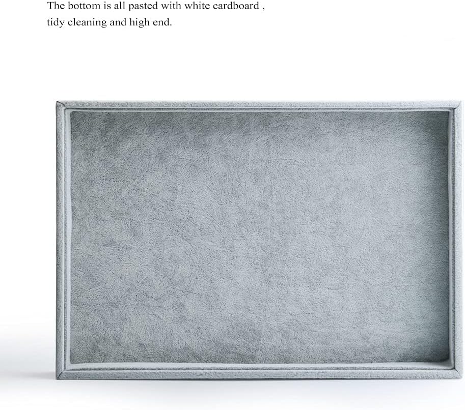 Oirlv Velvet Stackable Jewelry Trays Grids Rings Earrings Bracelet Watch Showcase Display Tray
