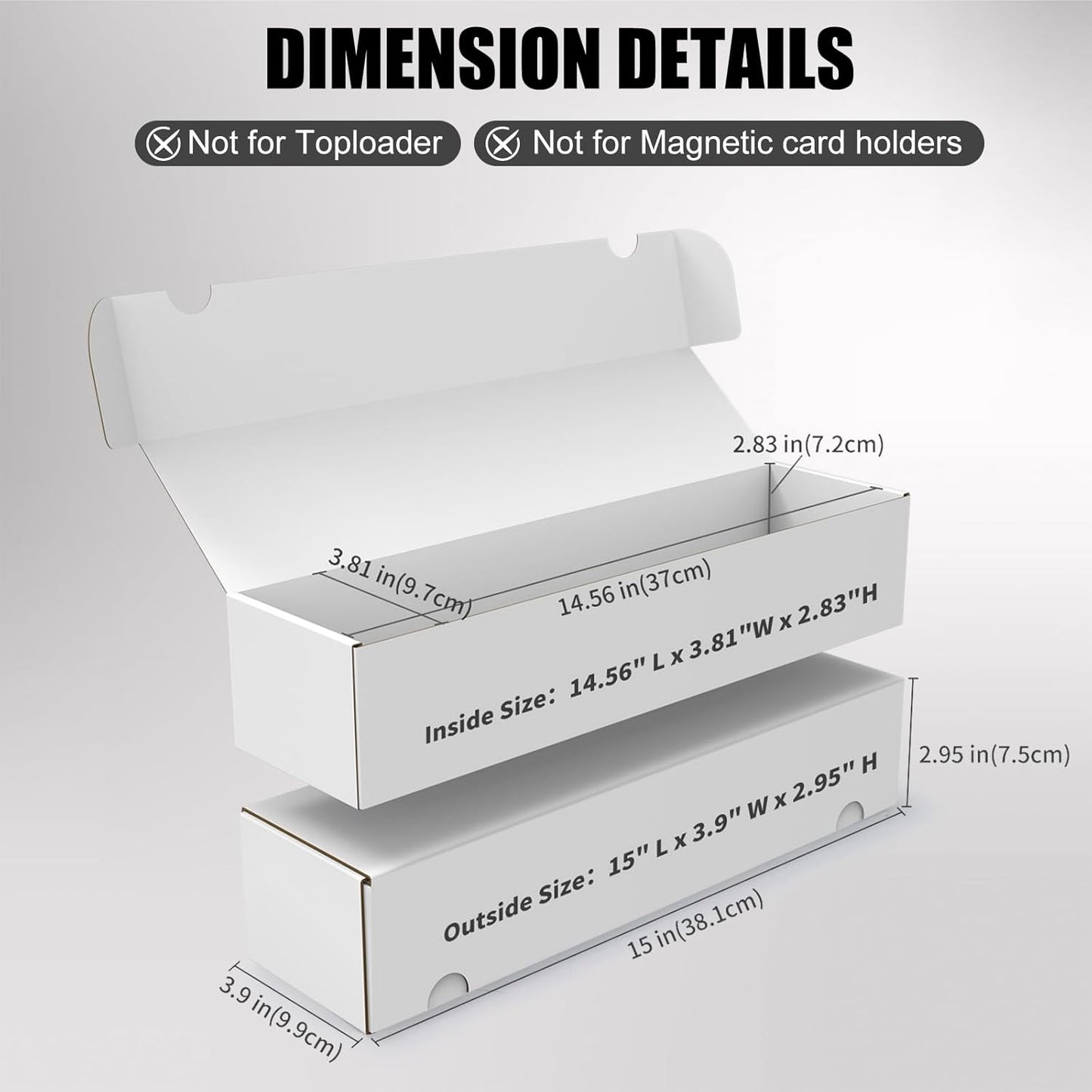 Trading Card Storage Box, 15-Pack 1100 Count White Corrugated Cardboard Bulk Sports Storage Box for TCG/Magic/Mtg Basketball Cards, Collectible Trading Cards