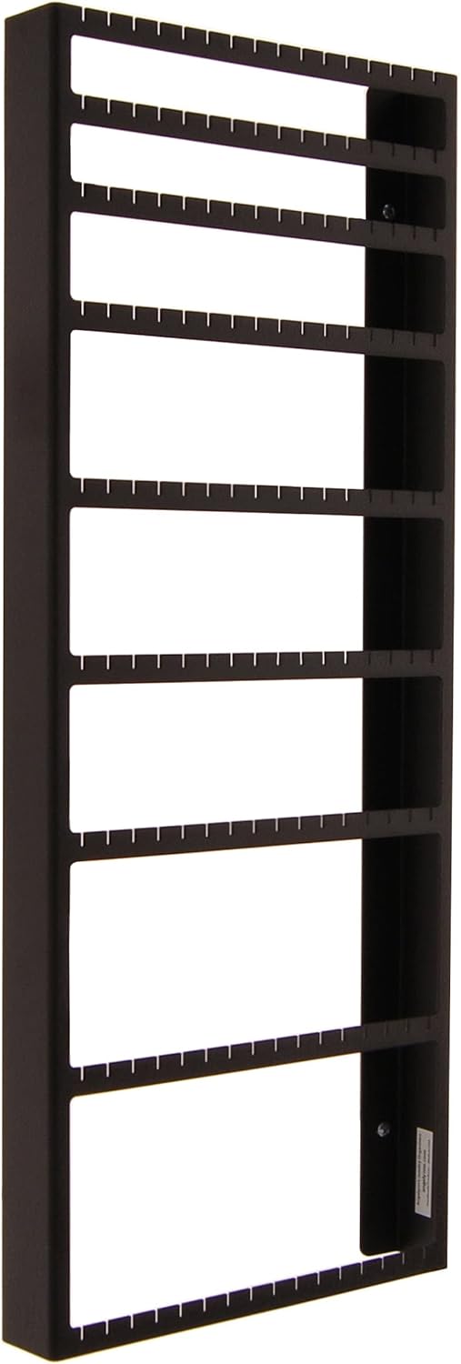 Angelynn's Wall Mounted Big and Small Earring Holder Organizer Display Women Long Post Stud Large Dangle Hoop Pierced Earrings, Hanging Closet Jewelry Storage Rack, Mary New Darker Black 9"x23"