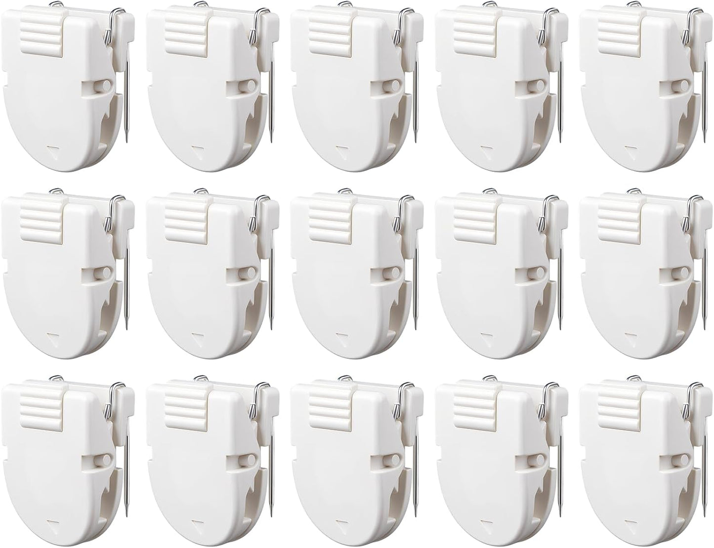 15 Pcs Cubicle Clips Plastic Cubicle Hooks for Fabric Wall Panel Picture Hangers Pins for Hanging Photos Frame Notes Memos Messages Office Home Use (White)