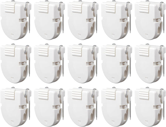 15 Pcs Cubicle Clips Plastic Cubicle Hooks for Fabric Wall Panel Picture Hangers Pins for Hanging Photos Frame Notes Memos Messages Office Home Use (White)
