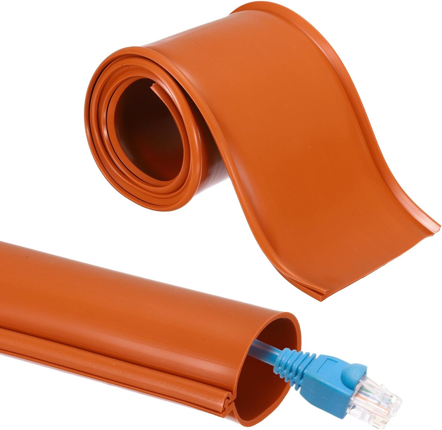 MECCANIXITY 3.3ft Cable Management Sleeve, 1.6 Inch, ID Flexible Cord Wires Hider Cover Insulation Snap-fit Protector for Substation, High-Voltage Electrical Networks, Red