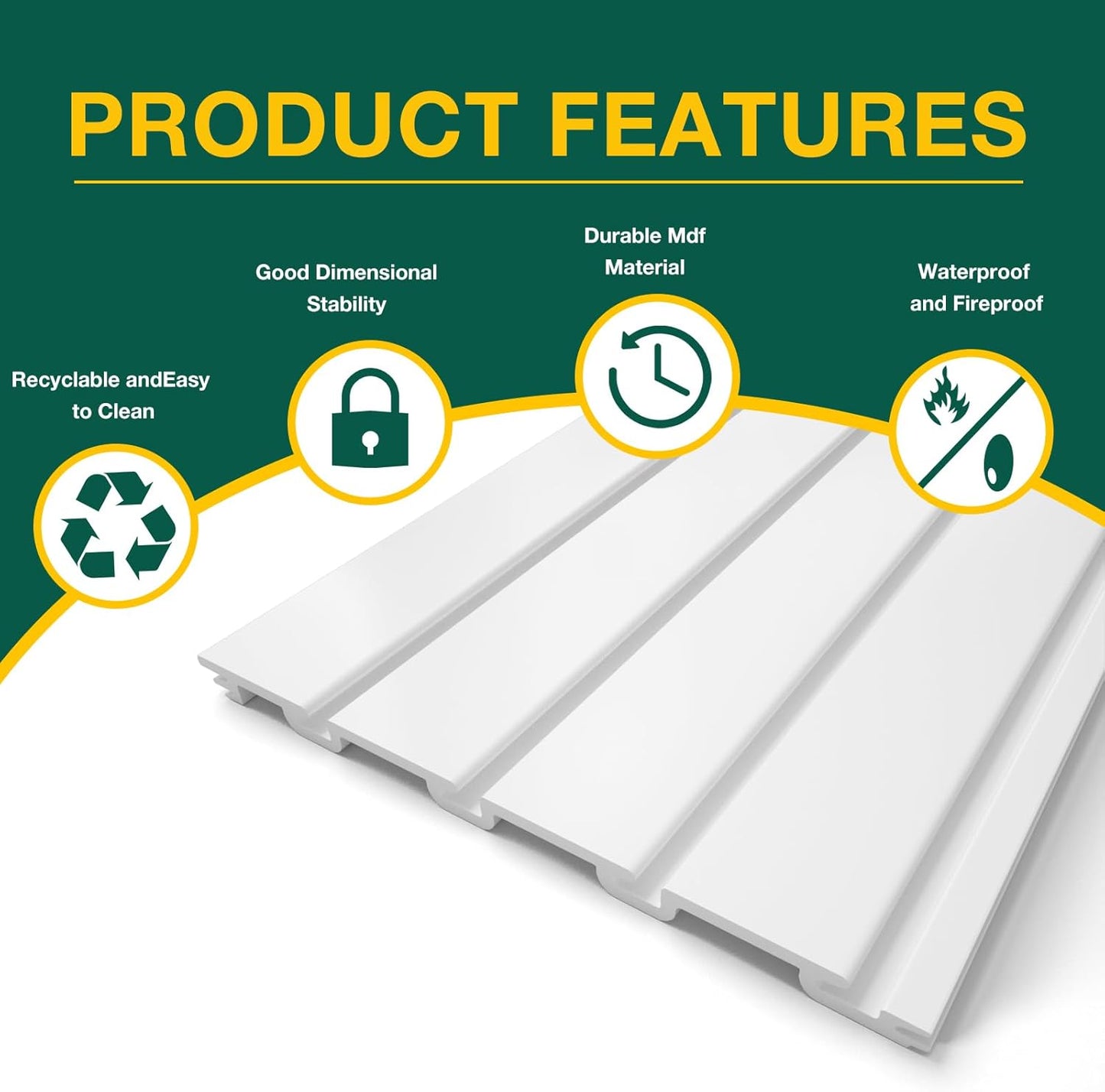 Yuzzy Slat Wall Paneling 4 x 4ft, Garage Slatwall Panel Wall Storage Systems, Heavy Duty PVC Garage Wall Organization (White)