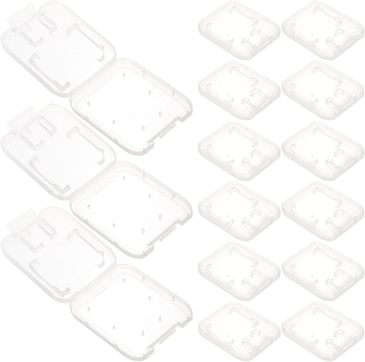 GALPADA 24pcs 24pcs Transparent Memory Card Storage Organizer Case with Lid Portable Protective Storage Box for Secure Protection and Easy Carry