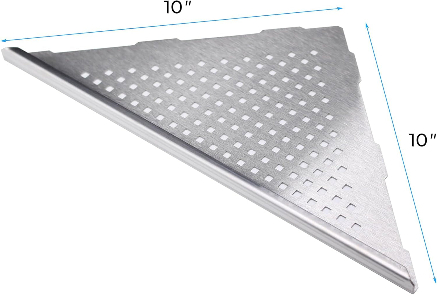 FerdY 2-Pack 10" Brushed Nickel Recessed Corner Shower Shelf, for Tiled Bathroom Walls, 304 Stainless Steel Floating Shower Shelf, Shower Caddy Storage Shelves, No Drilling Required, Point Triangle